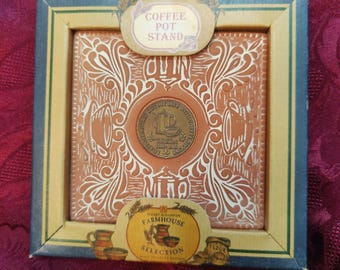 VTG Stuart Houghton Ceramic Trivet  Coffee Pot Stand TS Eliot  Gift Box UK