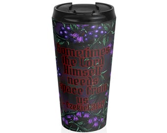 Ezechiele 36:17 Tazza/Bicchiere da viaggio in acciaio inossidabile con motivo Belladonna Gotica per donna