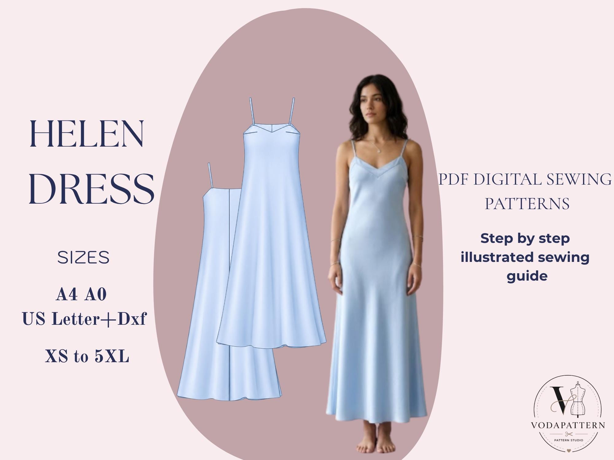 Spaghetti Strap Dress Pattern - Etsy Spaghetti Strap Dress Pattern - Etsy
