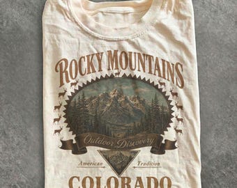 Vintage Rocky Mountain National Park Vintage jaren 90 grafisch T-shirt, Retro Comfort Colors® Colorado USA Nostalgia uniseks T-shirt