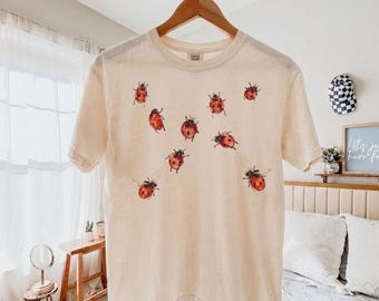 Vintage shirt Ladybug, T-shirt Lady Bug, Y2K-T-shirt jaren 90, shirt Nature Lover