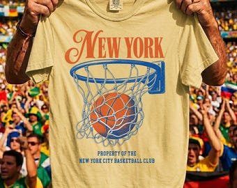 Retro basketbal uit New York, vintage basketbalafbeelding