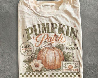 Vintage Pumpkin Patch Shirt, Vintage Pumpkin Halloween Shirt,  Farm Fresh Shirt