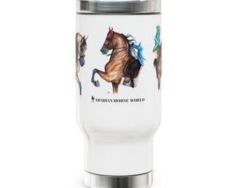 14 oz Stainless Steel Arabian Horse Performance Travel Mug