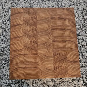 End Grain Board Thick Butcher Block Cutting Ash Wood Kitchen Gift Housewarming Chef Prep Station Handled Serving Platter Wooden Chopping