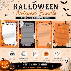 Blocchetti per appunti spettrali di Halloween - Download digitale PNG 5x7