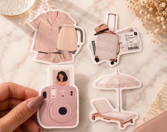 Travel Journal Stickers | Soft Luxury Vinyl (4PCS)