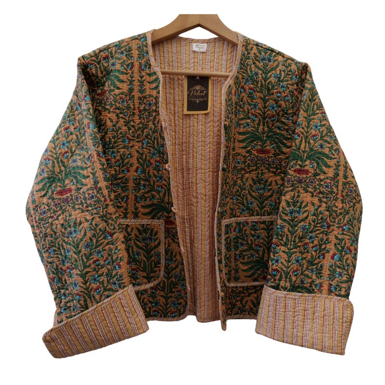 Quilted Cotton Jacket - Lightweight Insulated Everyday Jacket, Relaxed Fit with Pockets Notting Hill Lightweight, Soft Evergreen Botanica image 2