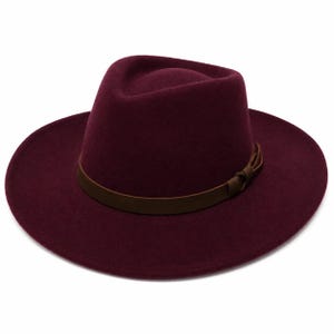 Indiana Jones Hats Fedora Hat for Men & Women - Wide Brim with Leather band 100% Wool Pure Leather Band