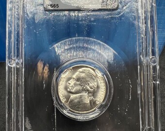 1945 S 5c Jefferson Silver World War 2 Nickel CLCC MS65 Gem BU Certified