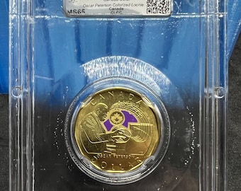 2022 Canada Dollar Loonie Coin Oscar Pederson Colorized MS65 CLCV Certified #6