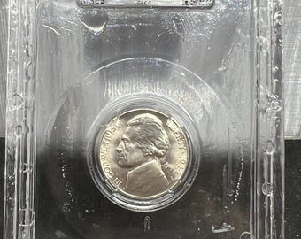 1944 D 5c Jefferson Silver World War 2 Nickel Coin MS66 Planchet Flaw Obverse Error CLCC Certified
