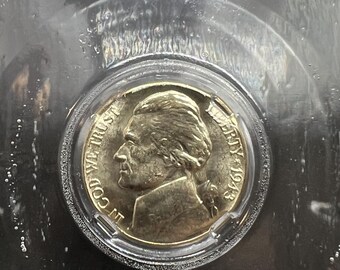 1943 D 5c Jefferson Silver World War 2 Nickel MS64 CLCC CH BU Certified in 1776-2026 Patriot Holder