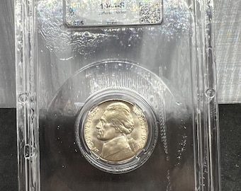 1944 S 5c Jefferson Silver World War 2 Nickel Coin MS65 CLCC Gem BU Certified