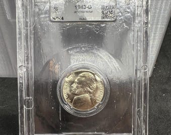 1943 D 5c Jefferson Silver World War 2 Nickel MS64 CLCC CH BU Certified in 1776-2026 Patriot Holder #20