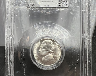 1945 P 5c Jefferson Silver World War 2 Nickel Coin MS65 Gem BU CLCC Certified
