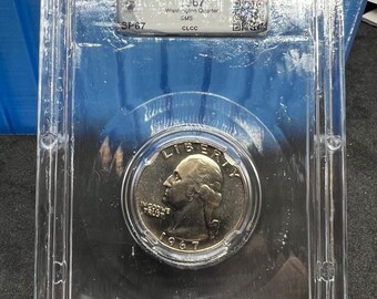 1967 25c Washington Quarter Coin SMS SP67 CLCC Certified