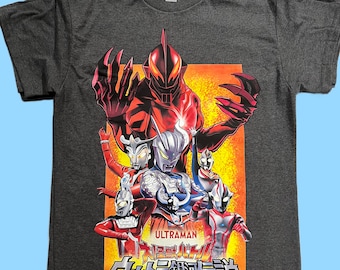 Ultraman: Ultra galaxy mega monster battle T-shirt-Dark Grey
