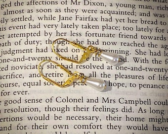 Jane Austen Eliza drop pearl Earrings: Small