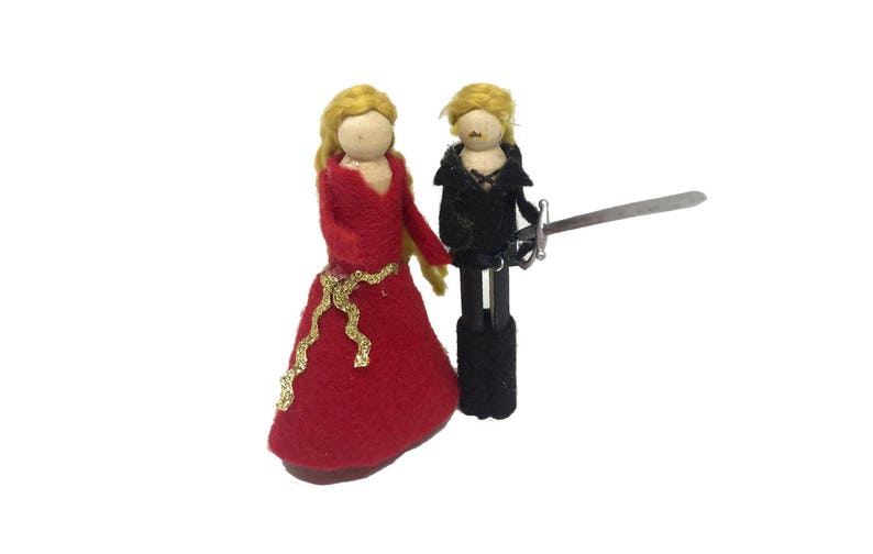 Princess Bride: Buttercup and Westley Clothespin Doll Ornament image 0