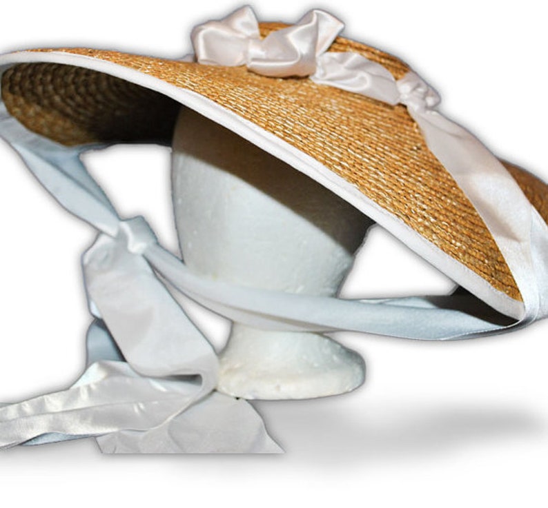 Regency Hats, Bonnets, Hair Pieces | Bridgerton Hat     Austentation Jane Austen Georgian Regency Bergere Straw Hat: Cassandra  AT vintagedancer.com