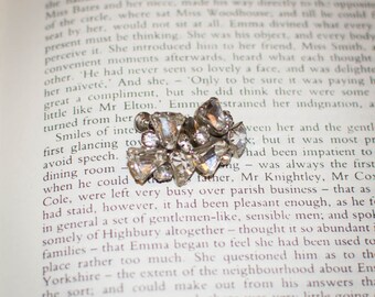 Vintage Jane Austen Georgian Style Clip Earrings with Rhinestones