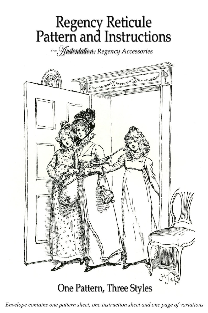 Regency Sewing Patterns | Bridgerton, Jane Austin Austentation Jane Austen/Regency Style Reticule Pattern- 3 Variations $6.00 AT vintagedancer.com