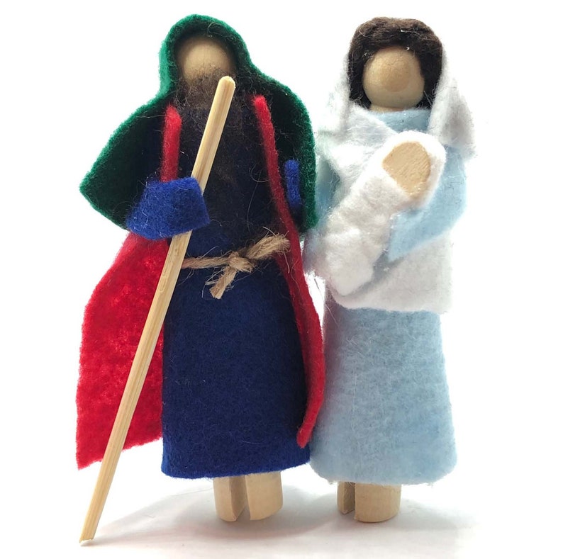 The Holy Family Nativity Clothespin Doll Ornament Kit Mary Etsy