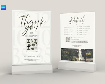Wedding QR Code Flyer Template | Editable RSVP Table Sign
