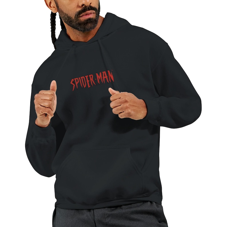 Sudadera con capucha clásica con estampado de Spider-Man / Sudadera unisex de tejido grueso imagen 3