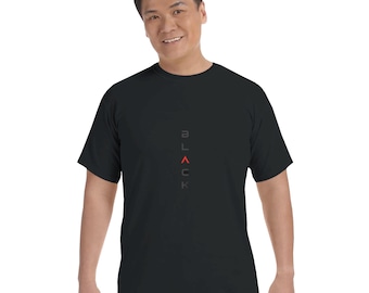 Vertical Black Text Shirt,Minimalist Typography T-Shirt, Comfort Colors 1717, Unisex Heavyweight Crewneck Tee,Trendy Aesthetic Graphic Shirt