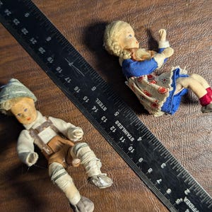Vintage Erna Meyer Dollhouse Pair Boy Girl Sitting International