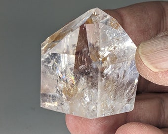 Clear Quartz Crystal Point Golden Inclusion WHOWHA36