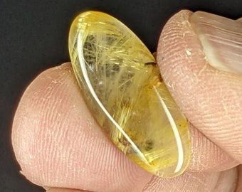 Gold Thick Rutilated Quartz Free Form Polished Rutile Quartz Cabochon Genuine Quartz Crystal Energizing Illuminator Protection WHOG22AB377