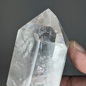 Clear Quartz Crystal Point Rainbows Inclusion WHOWH43