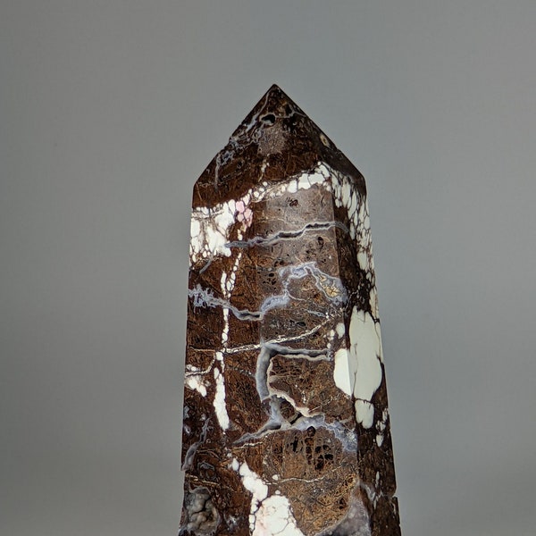 Large Chocolate Jasper Stone Tower Point Druzy Stability Grounding Honesty Kindness WHO22i6