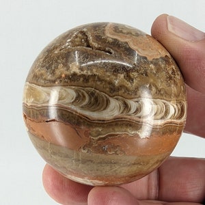 Chocolate Calcite Brown Aragonite Crystal Stone Sphere Grounding Stabilizing Energy Prosperity Growth WHOG22j3