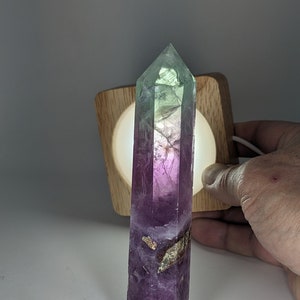 Purple Fluorite Stone Crystal Point Rainbow Energy Stillness Concentration Self Confidence WHOWHC73
