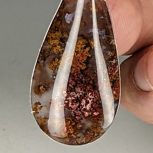 Stone Carved Moss Agate Fern Plant Leave Square Cabochon  Carving Pocket Abundance Garden Health G22e199