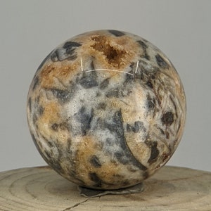 Tiger Skin Jasper Sphere Amazing Patterning Strength Yellowish Brown Boost Immune Positivity Drusy WHOG22b7