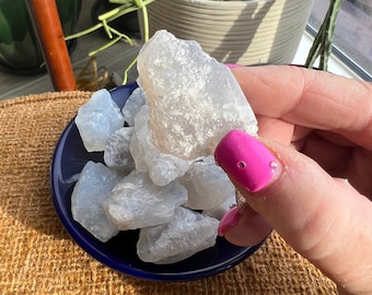 Natural Raw Blue Rose Quartz Specimen Stone Love Soothing Motivation WHO22m89