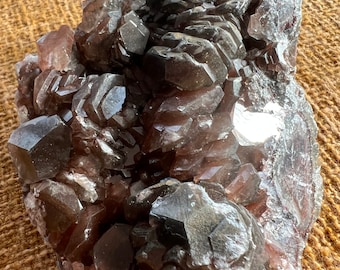 Red Calcite Pyrite Crystal Stone Specimen Natural Raw Energizing Grounding Protection PD111WHO