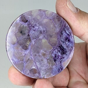 Charoite Sphere Disk Rare High Energy Vibration Health Purple Swirls Pattern WHOG22L71