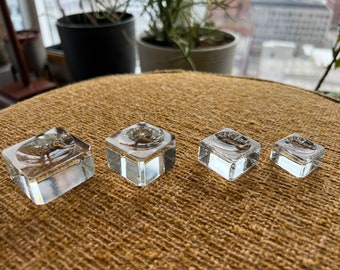 Clear Square Crystals Crystal Glass Stone Sphere Egg Holder Base Display Stand WHOSTa
