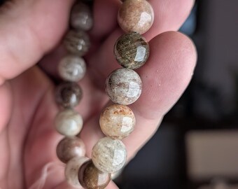 Natural Lodolite Bracelet 10 mm Round Beads Garden Quartz Bracelet Phantom Quartz Bracelet 25B101