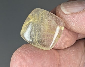 Gold Thick Rutilated Quartz Piece Polished Rutile Quartz, Genuine Quartz Crystal Energizing Illuminator Protection WHOWH28