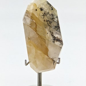 African Yellow Dendritic Agate Stone Opal Free Form Slab Concentration Calming Energy WHOPDW42