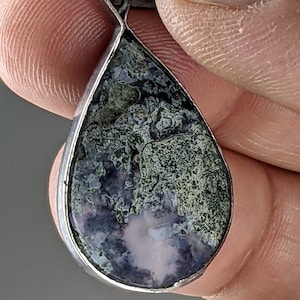Purple Stone Carved Moss Agate Fern Plant Leave Square Cabochon  Carving Pocket Abundance Garden Health WHOG22e177