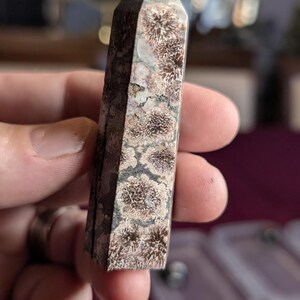 Rhyolite in Jasper Green Flower Stone Crystal Tower Point Powerful ...