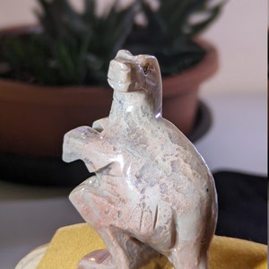 Agalmatolite Stone Carved Dinosaur Carving Crystal T Rex Pinite, Pyrophyllite Talc Luck Calmness WHONCJ5
